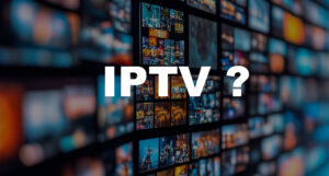 Startscherm van Smart TV met IPTV, Netflix, YouTube en Spotify apps