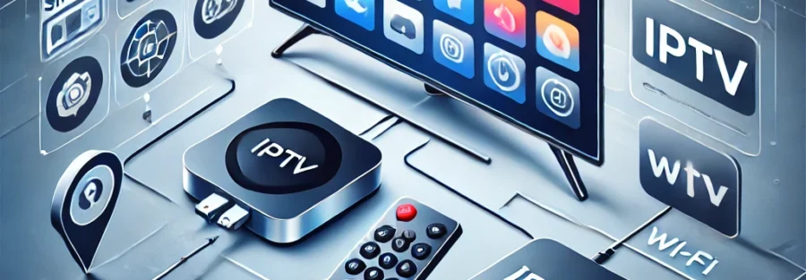 moderne smart TV toont IPTV player scherm